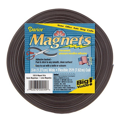 Magnet Strips - Adhesive Back - 1/2" x 15 Ft