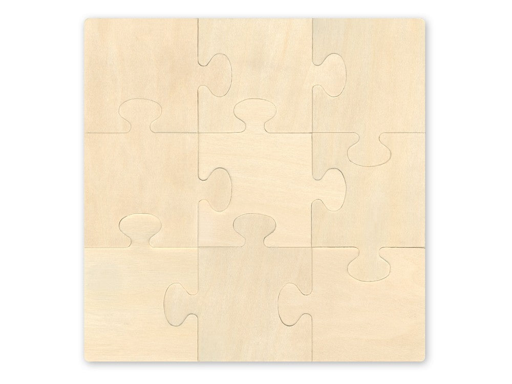 Wood DIY Puzzle Pieces 7.5" 9pc