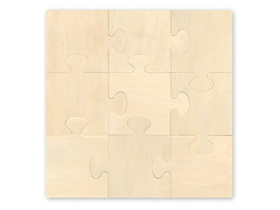 Wood DIY Puzzle Pieces 7.5" 9pc