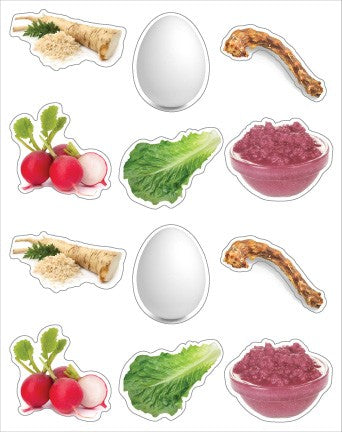 Die-cut Seder Plate Symbol Stickers 6 Sheets