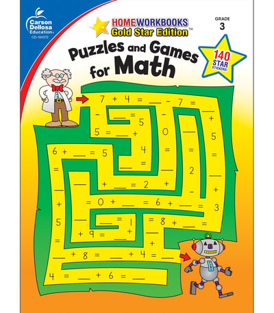 Puzzles and Games for Math Activity Book-Grade 3