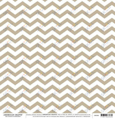 Open Stock- Patterned  Paper - Double Sided - Tan Chevron