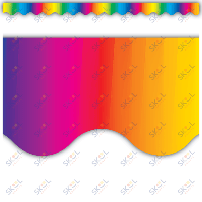 Multicolor Scalloped Border Trim 2 3/16'' x 35'' 12/pk