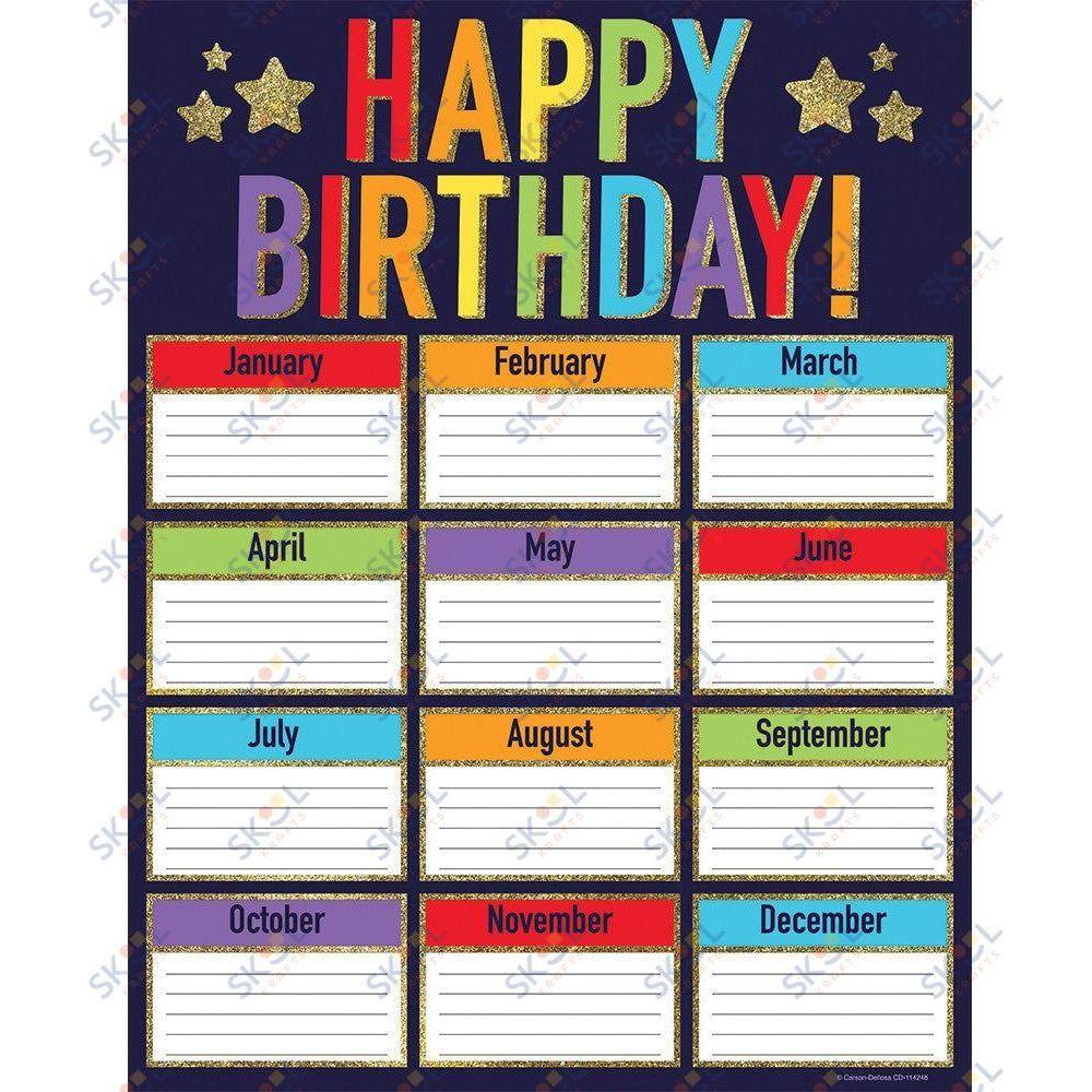 Sparkle + Shine Glitter Birthday Chart