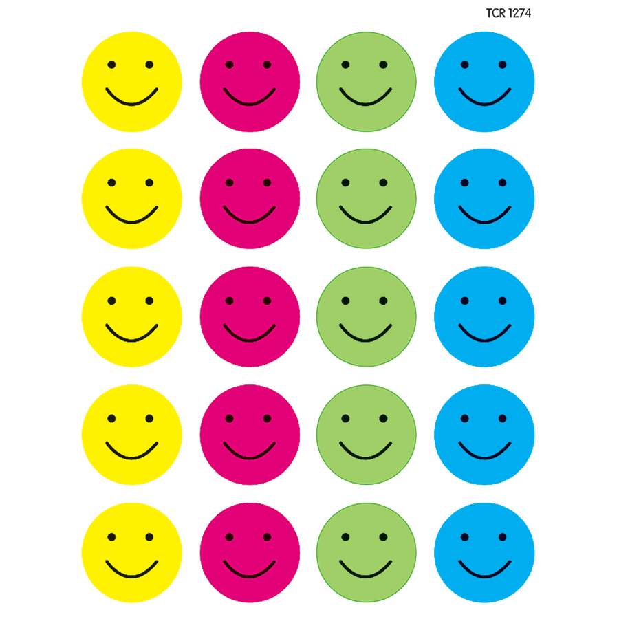 Happy Faces Stickers 1" 120/pk