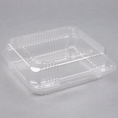 8" x 8" x 3" Clear Hinged Lid Container 125/bag