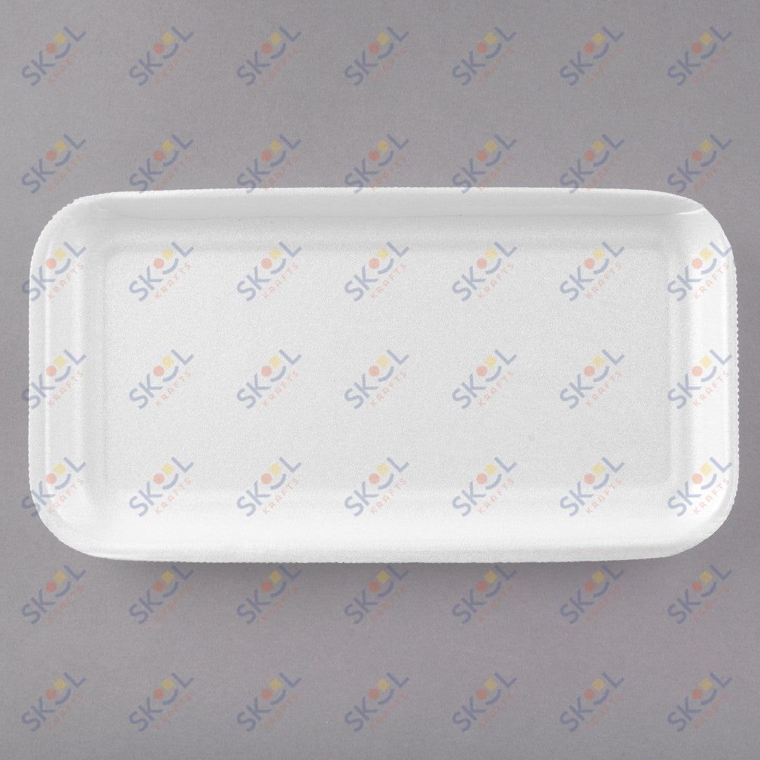 White Foam Meat Tray 8 1/4" x4 1/2"x1/2" 250/pk