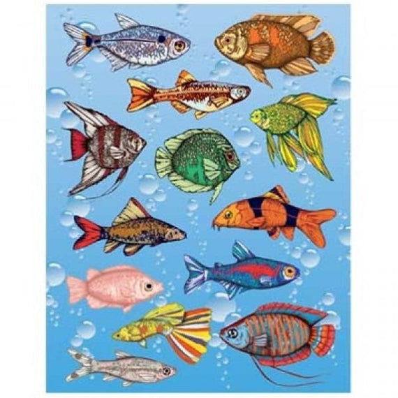 Fish Die Cut Stickers 25/sheets