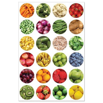 Fruits & Veggies Stickers 1" (20 Sheets)
