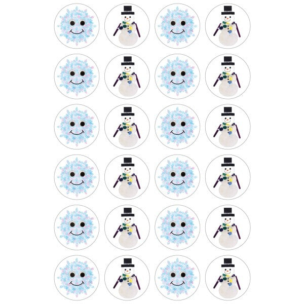 Snowflakes & Snowmen Stickers