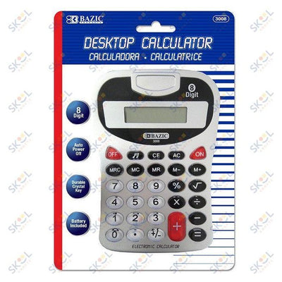 Silver Desktop Calculator 8-Digit w/ Tone