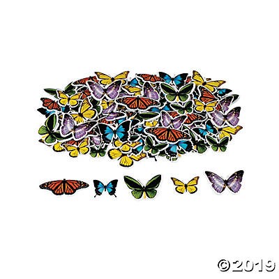 Realistic Butterfly Self-Adhesive Shapes 500/pk