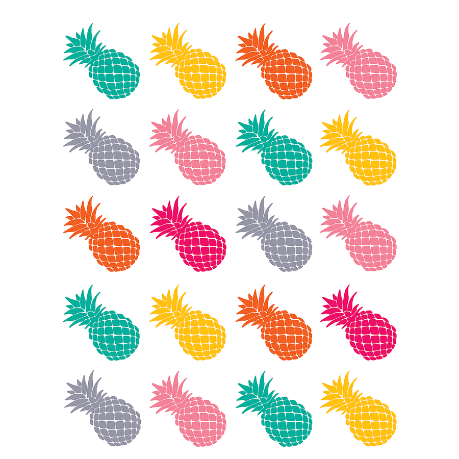 Tropical Punch Pineapples Stickers 1" 120/pk