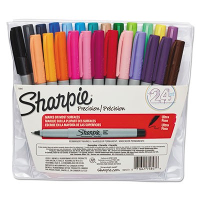 Sharpie Permanent Marker Extra-Fine Assorted Colors 24/pcs.