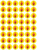 Flame Round Stickers 3/4