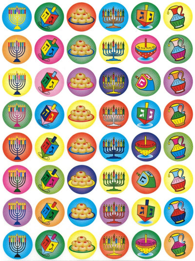Chanukah Stickers 3/4" 10 Sheets