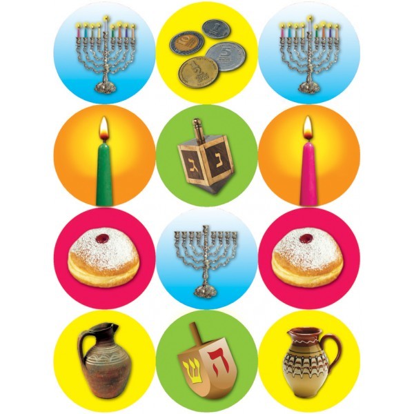 Chanukah Stickers 1.2" 10 Sheets