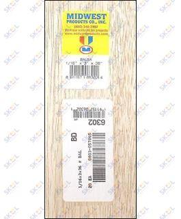 Balsa Wood 1/16 x 3 x36"