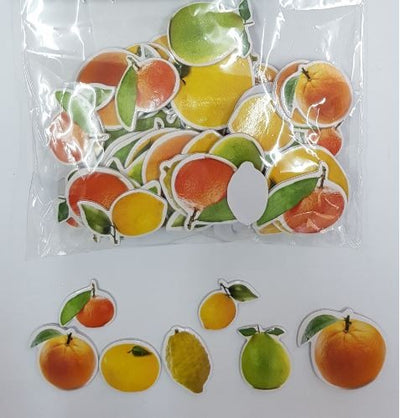 Citrus Fruits Self-adhesive printed Foam Shapes 1.5" - 3.5" 72/pc