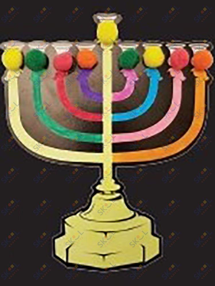 Menorah Pom Pom Craft Kit 36/pk