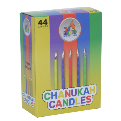 Standard Chanukah Candles Colored 44/pk