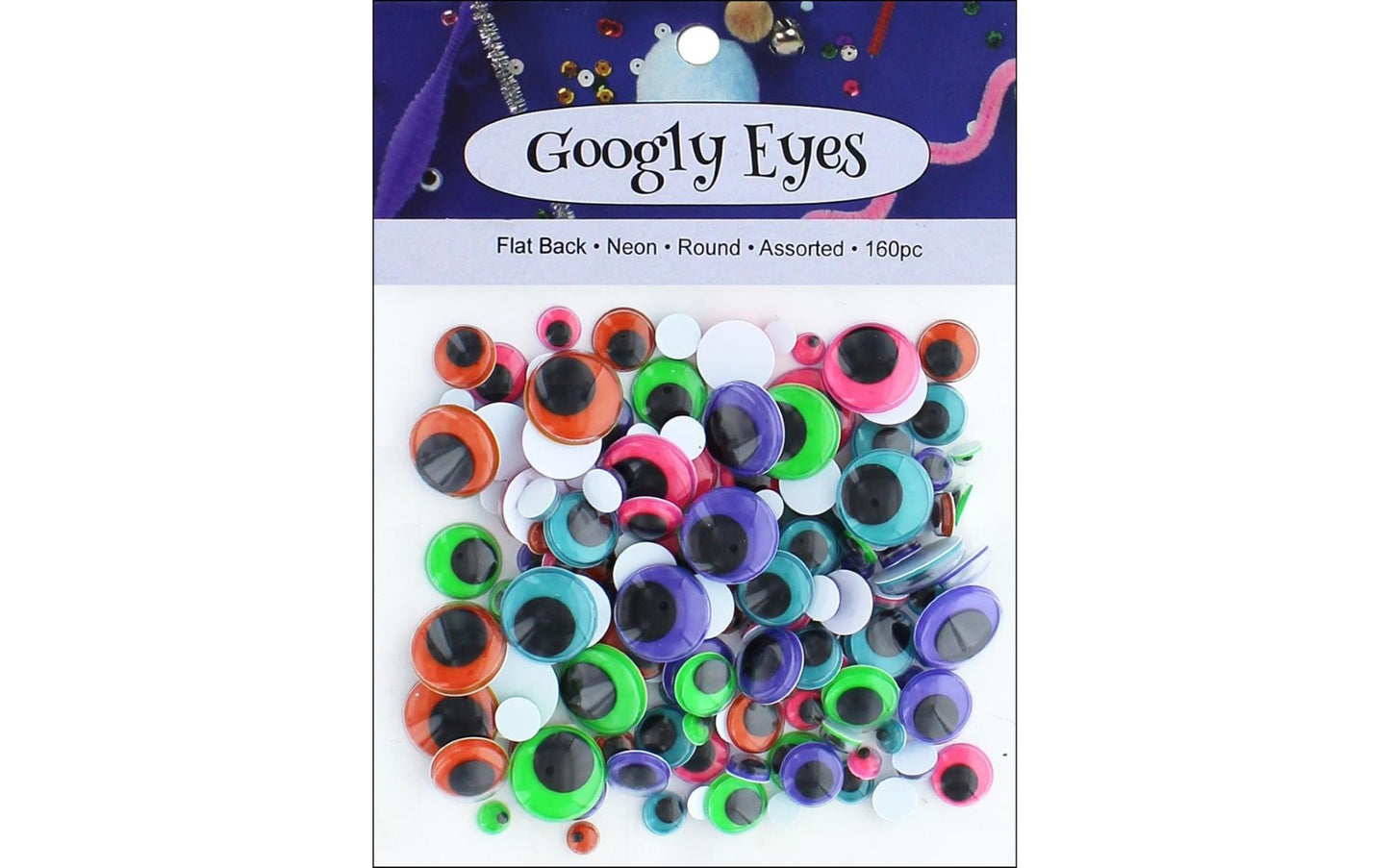 Wiggly Eyes Assorted Sizes and Colors 160/pk