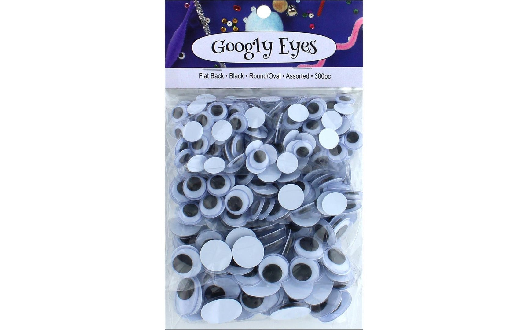 200 Pieces 20mm Black Plastic Wiggle Googly Eyes with Self
