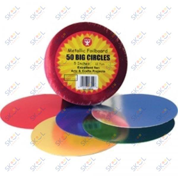 5" Circles Metallic Foil Board 50/pk