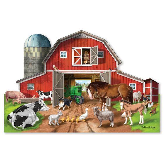 Busy Barn Shaped Puzzle Cardboard Floor Puzzles