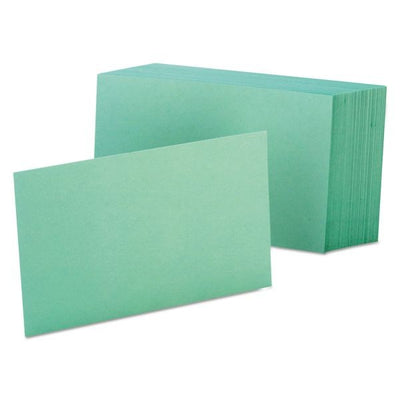 Unruled index cards 4"x6" Green 100/pk