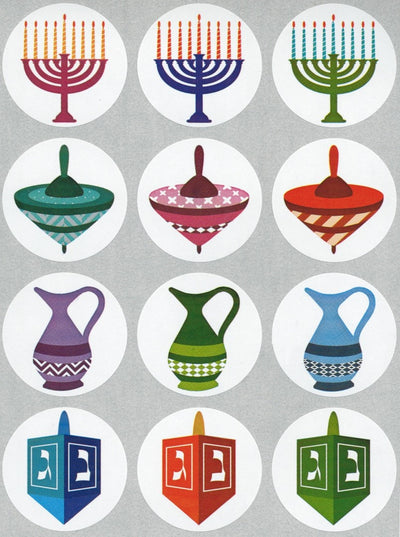Chanukah Stickers 1 1/2" 10 Sheets