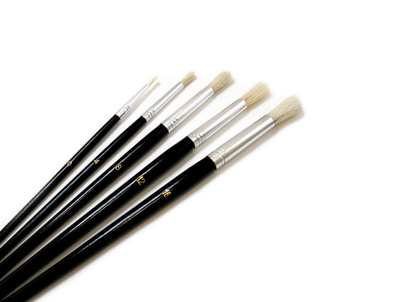 Fine Bristle Paint Brushes Assorted Sizes 5/pk