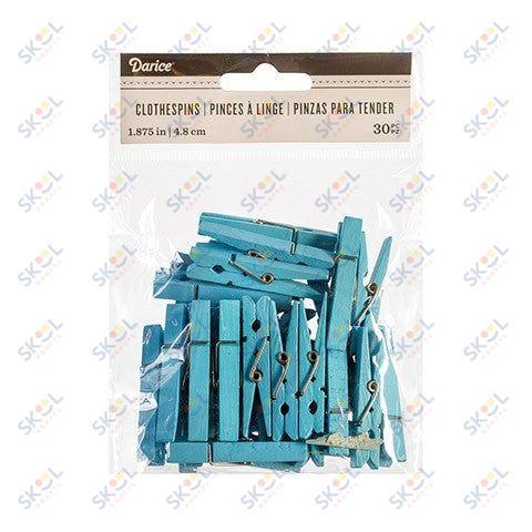 Decor. Light Blue Clothespin:1.875", 30 pcs.