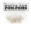 White Fur Pom Poms : 2.5 inches, 2 pack