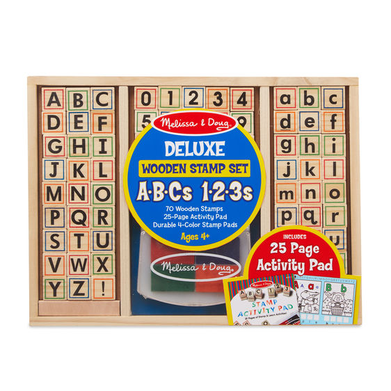 Deluxe Wooden Stamp Set - ABCs - 123s