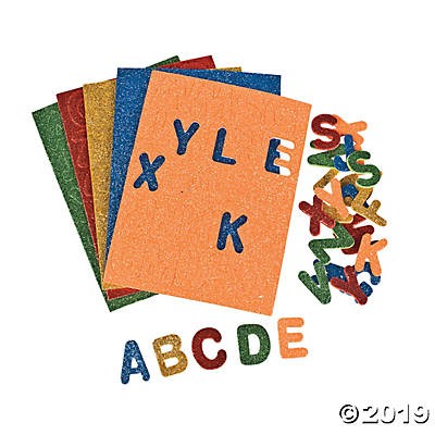 Glitter Self-Adhesive Letters 260/pk