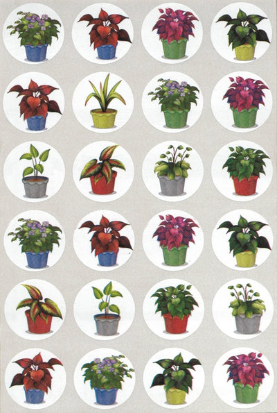 Flower Plant Stickers 1" 10 sheets