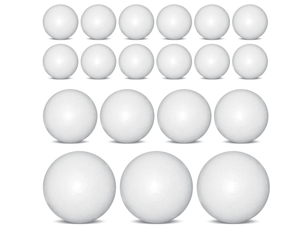 Polyfoam Balls Assorted Sizes 19/pk
