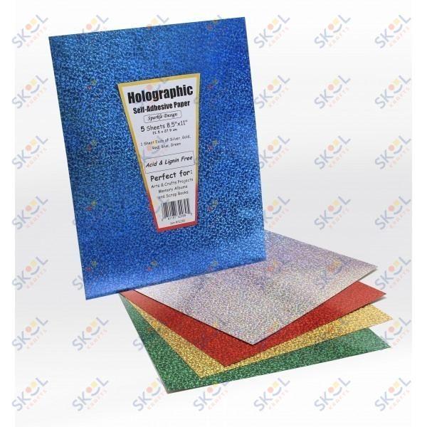 Self-Adhesive Holographic Paper 8.5x11" (Gold, 5)