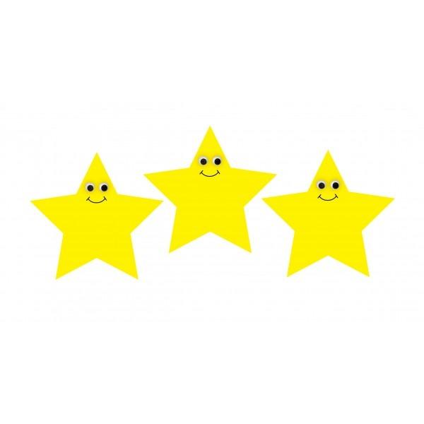 Happy Yellow Star Accents 7" 30/pk