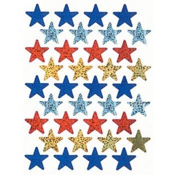 Assorted Sparkle Colors Stars Stickers 72/pk