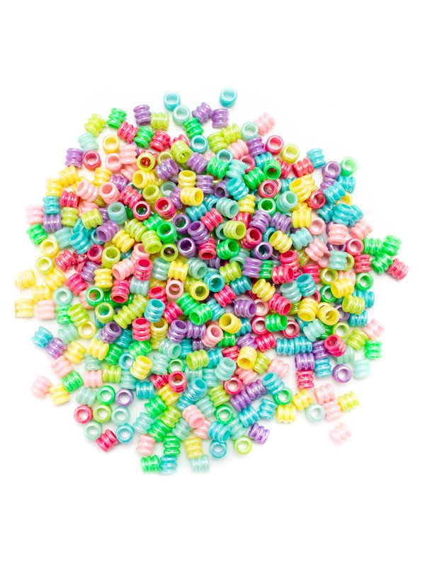 Barrel large hole beads assorted 400/pcs 7"x6"mm