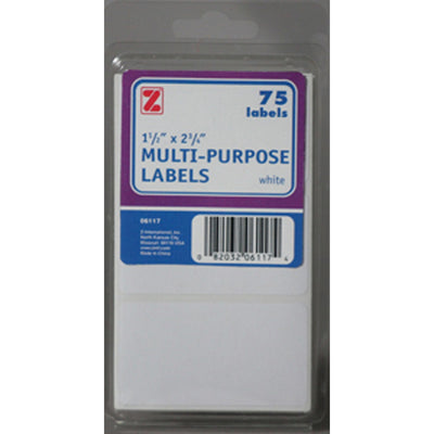 All Purpose White Labels 1.5" x 2.75" 75/pk