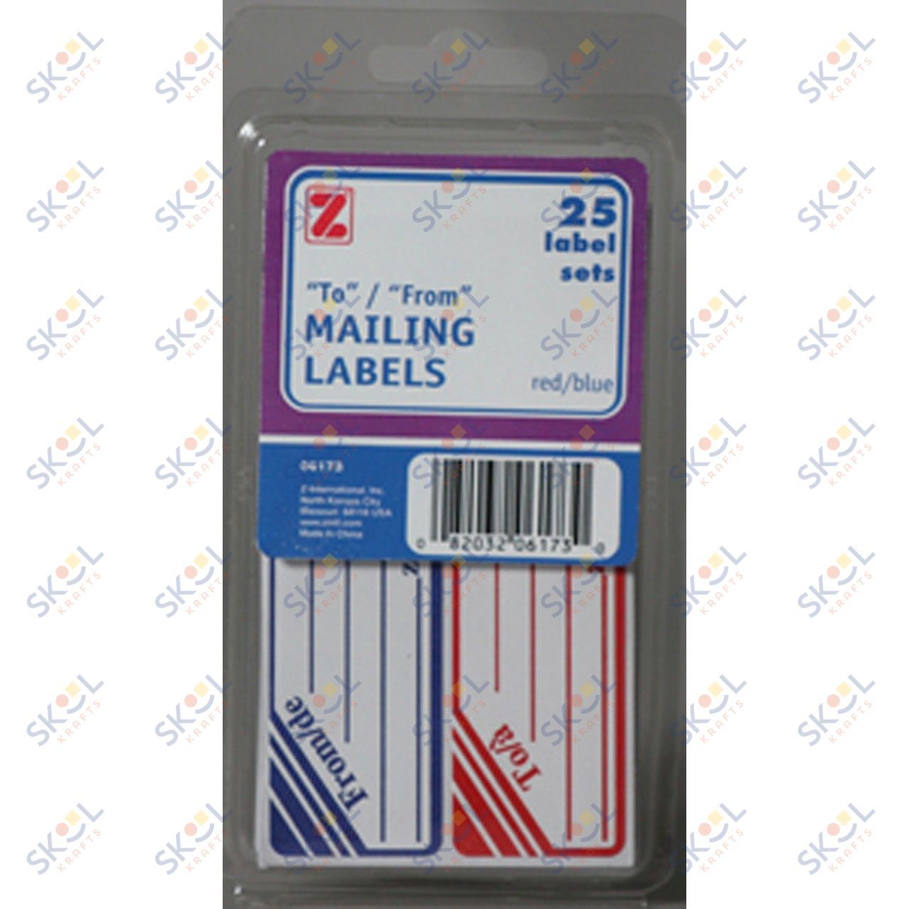 Parcel Post Labels Red/Blue To/From 25/pk