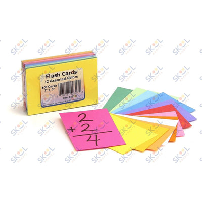 Bright Flash Cards (3" X 9", 5 Colors, 100)