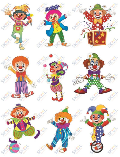 Clown Stickers 10/sheets