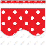 Red Polka Dots Scalloped Border 2 3/16'' x 35'' 12/pk