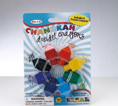Dreidel Shaped Chanukah Crayons 8/pk
