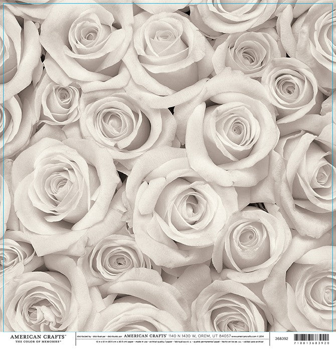 Open Stock -  Patterned Paper - Double Sided - Large Roses
