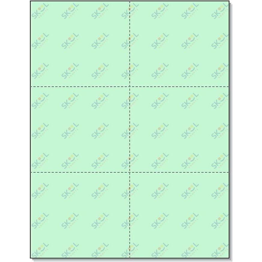 Perforated Cards 6/pg 50/sheets Green 3"x4"